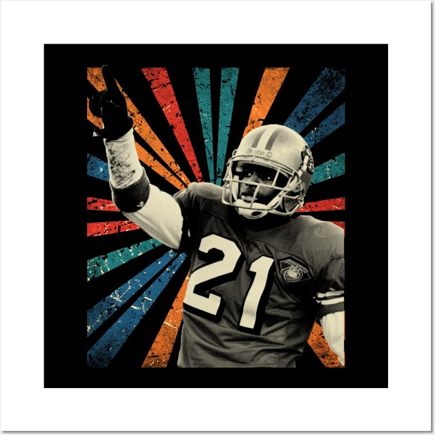 DeionSanders is an football coachand baseball player - vintage art Wall Art by ArmandoApparel